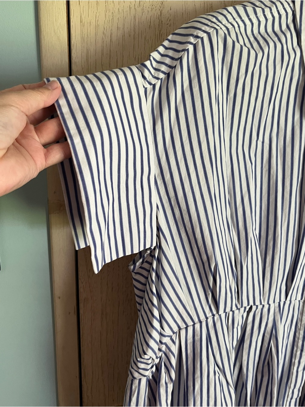 Victoria Beckham for Target Blue & White Striped High Low Shirt Dress - Size L - Picture 2 of 8